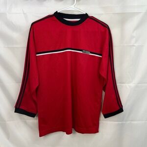 Union Bay youth boy's red striped decal crewcut long sleeve shirt casual relaxed